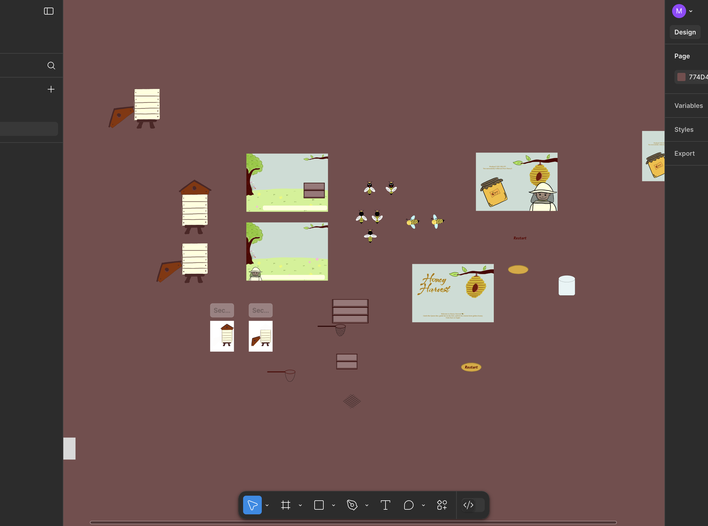 Assets UI elements drawn in Figma
