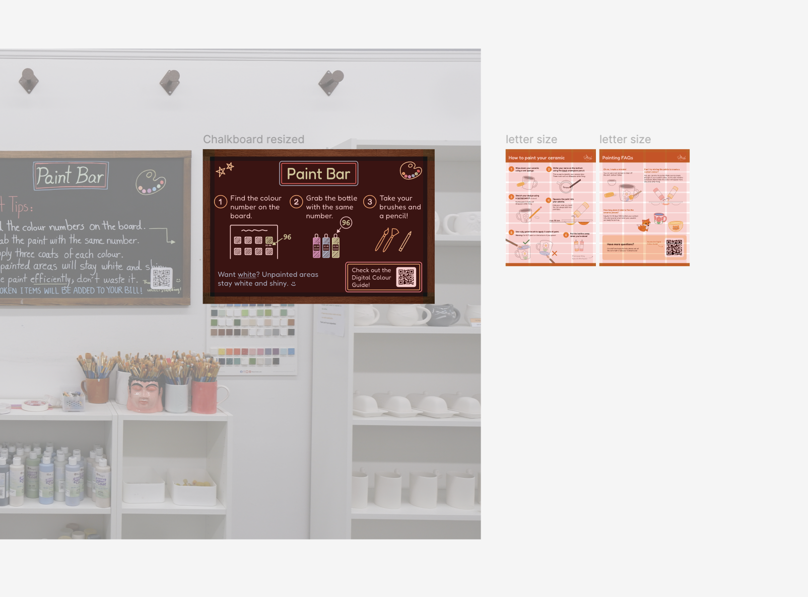 In-progress chalkboard redesign for the Paint Bar